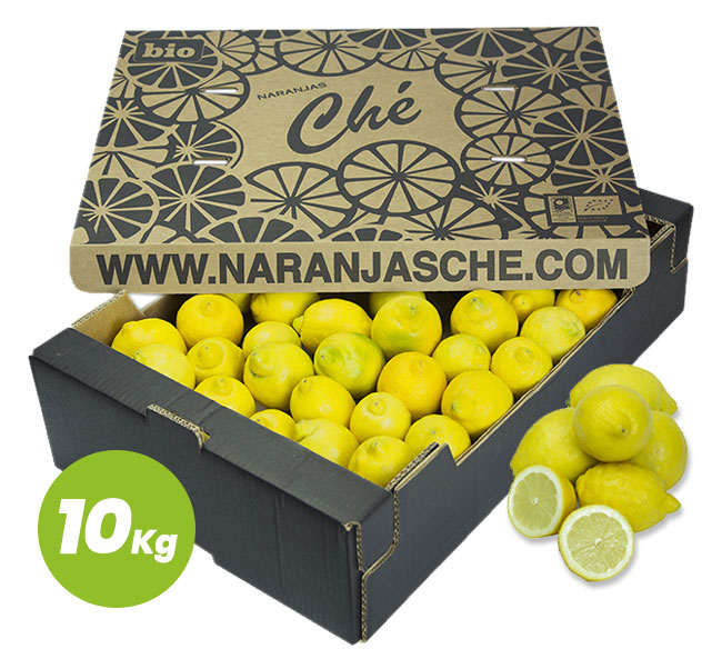 Caisse de 10 kg de citrons espagnols Fino, idéale pour un usage culinaire quotidien.